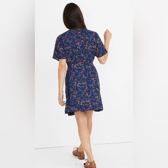 NWOT Madewell Amaranth Wrap Dress in Moonless Floral, Size 0 - Picture 3 of 16